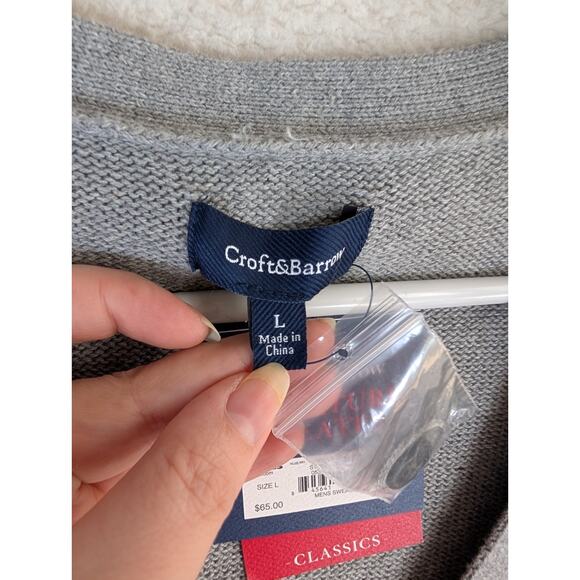 NEW Croft & Barrow Cardigan Mens Large Gray Signature Sweater Grandpa - Picture 16 of 16